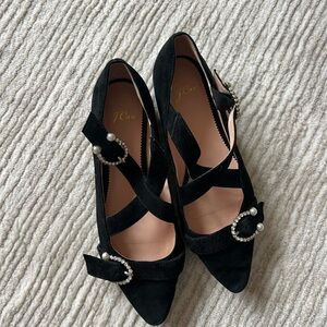 J. Crew Black Women's Shoes with Pearl Accents
